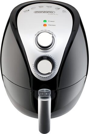 Фритюрниця MONZANA 3.6 л з антипригарним покриттям 9в1 Функція 80-200C Cool Touch Посудомийна машина Безпечна кухня Фритюрниця Духовка з гарячим повітрям Чорний