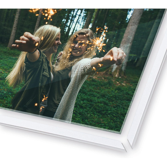 НАСТІННА КАНІКУЛА - Ваше зображення на акрилі - Comfort Edition XXL - 100x60 см акрилове скло з друком вашого власного фото - високоякісна біла алюмінієва рама, включаючи настінне кріплення - друк Ultra HD - Зроблено в Німеччині 100Д x 60Ш см Колір рами Б