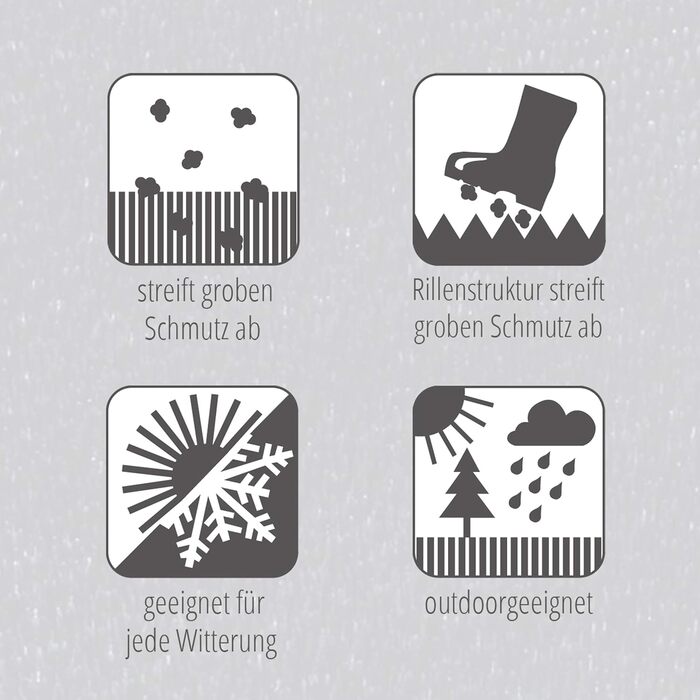 Килимок для садових дверей, стійкий до атмосферних впливів - Антрацит 40 x 60 см - Килимок для вуличного використання, що вловлює бруд - Килимок для дверей, що легко чиститься - Пластикова щетина, висота 1,4 см, 40 x 60 см (прямокутний), антрацит