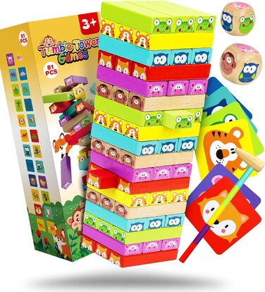 Іграшки Pourbibibi для хлопчиків і дівчаток від 3 4 5 років дерев&39яна іграшка хитка вежа Настільна гра для дітей та сім&39ї Наст