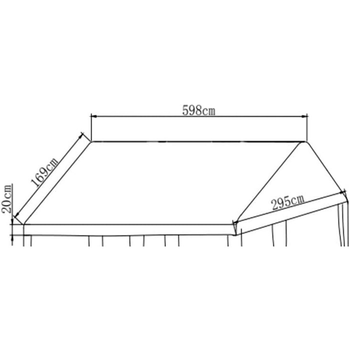 Замінна дахова частина для великого намету 3x6 м, дах для павільйону, тентовий дах