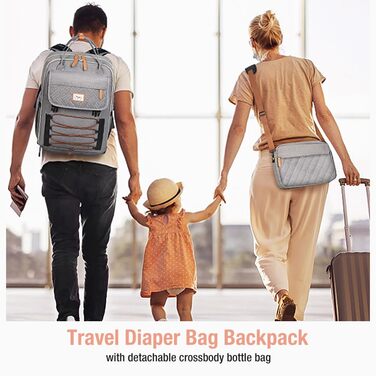 Рюкзак-знімна пляшечка для перетину тіла, пеленальна сумка Travel Essentials Дитяча сумка з пеленальним килимком, стильна пеленаль