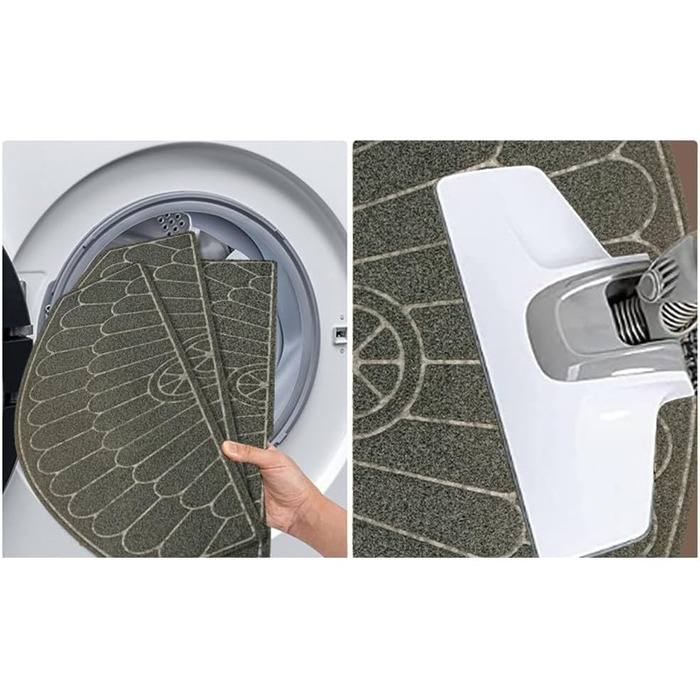 Комплект килимків для сходів, напівкруглий візерунок, нековзна підкладка з TPR, абсорбуючий поліестер для контролю вологи та зниження шуму, для використання всередині та зовні приміщень (сірий)