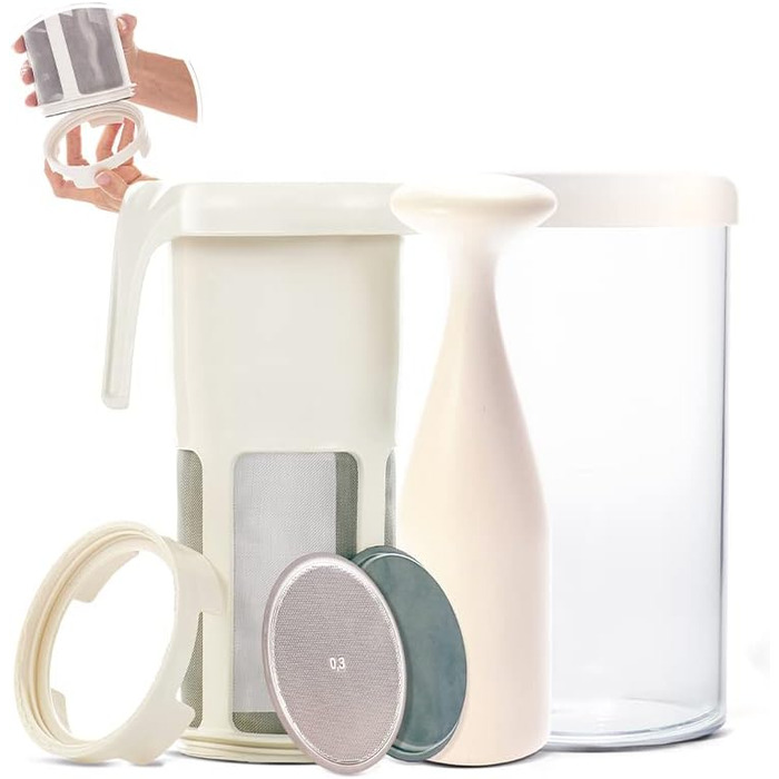 Рослинна молочниця, Машина для соєвого молока, Виробник горіхового молока, Виробник рослинного молока, Виробник мигдального молока, Вівсяне молоко, Багатофункціональні фільтр-ситечка 800 мл Mulsi