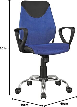 Дитяче офісне крісло FineBuy Terni для дітей віком від 6 років зі спинкою, ергономічне дитяче офісне крісло, регульоване по висоті, синє