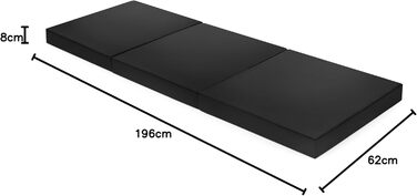 Матрац DREAMSTAR Easy Night Folding 3-секційний складний гостьовий матрац Можна прати Ортопедичні подушки Сертифіковано Oeko-TEX 60 x 190 см