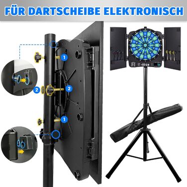 Стійка для дротиків Turnart для мішені для дартсу, стійка для дротиків, аксесуари для електронних мішень для дартсу, посилена стійка для дротиків 106-200 см, стійка для мішені для дартсу 3,7 кг