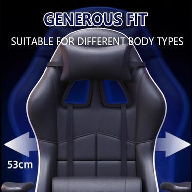 Ігрове крісло, ергономічне комп&39ютерне крісло з підставкою для ніг, що відкидається на 90-145, регульовані 3D підлокітники, потовщене шасі для дому та офісу, чорного кольору