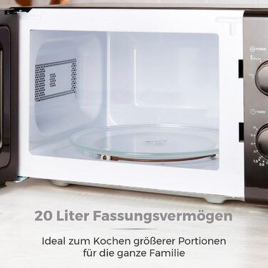 Ручна мікрохвильова піч Tower T24034BLK 20 літрів 700 Вт з 5 рівнями потужності та таймером на 35 хвилин - мікрохвильова піч чорна