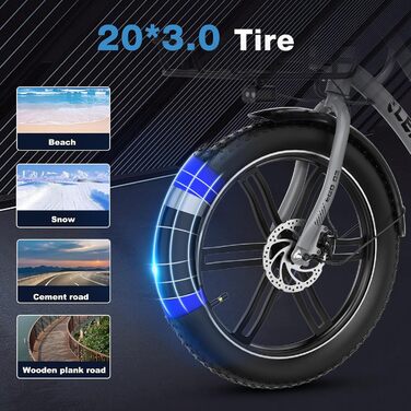 Дюймовий триколісний електровелосипед, знімний акумулятор 48 В 18 Аг, розблокування NFC, передачі вперед і назад, з товстими шинами, фара, вантажний велосипед, вантажопідйомність 200 кг, сірий, 20-