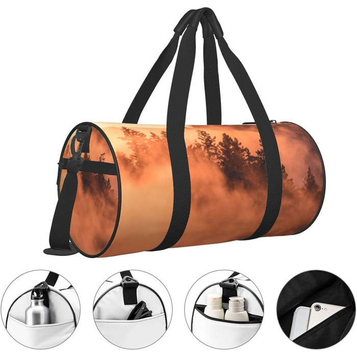 Спортивна сумка для подорожей Захід Сонця, чорна, універсальний розмір