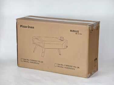 Газова піч для піци Mimiuo з каменем для піци та лопатою для піци, мобільна піч для піци, портативна піч для піци для патіо та балкона, піч для піци для саду, на відкритому повітрі, газова піч для піци, чорна