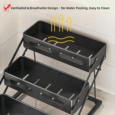 Рівнева складна полиця для спецій Bokelai, регульована по висоті кухонна полиця для зберігання Органайзер для спецій з протиковзкими накладками Металевий органайзер для спецій для шафи та стільниці Чорний - 3 рівні, 3-