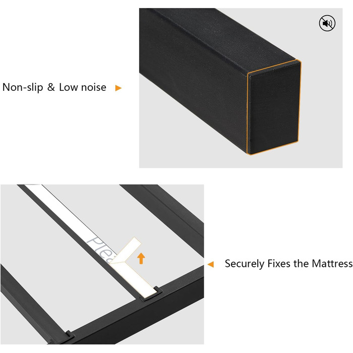 Каркас ліжка 90 x 200, каркас ліжка з місцем для зберігання під ліжком, металеве ліжко, односпальне ліжко - чорне односпальне ліжко 90 x 200 см