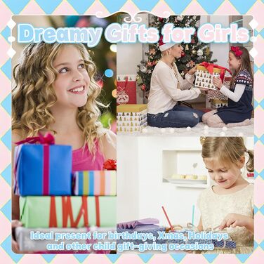 Дитячий набір для студії нігтів STAY GENT із 55 предметів для дівчаток, набір для нігтів на водній основі для дітей (3, 6, 7, 8, 9, 10, 11, 12 років) - подарунки з лаками для нігтів, подарунки з макіяжем на дні народження та Різдво, 4 кольори лаків для ні