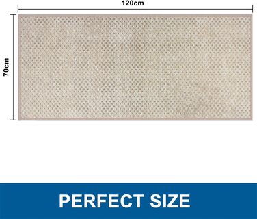 Нековзний килимок для ванної, який можна прати, 70 x 120 см, килимок для ванної з шенілу з гумовою основою, суперпоглинаючий килимок для ванни, для душу, ванни та туалету, бежевий, 70 x 120 см