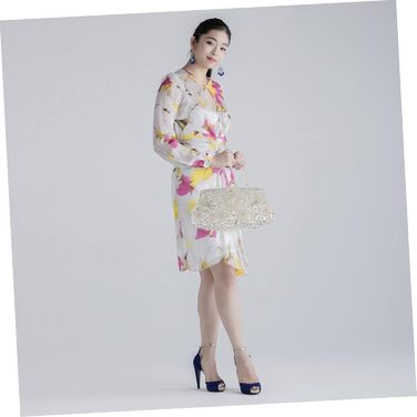 Вечірня сумочка-клатч з перлами, ручної роботи, багатоколірна, срібляста