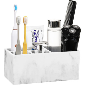 Тримач для зубних щіток із смоли Luxspire, 5 відділень для зубних щіток Ручна робота Тримач для електричної зубної щітки Зубна пас