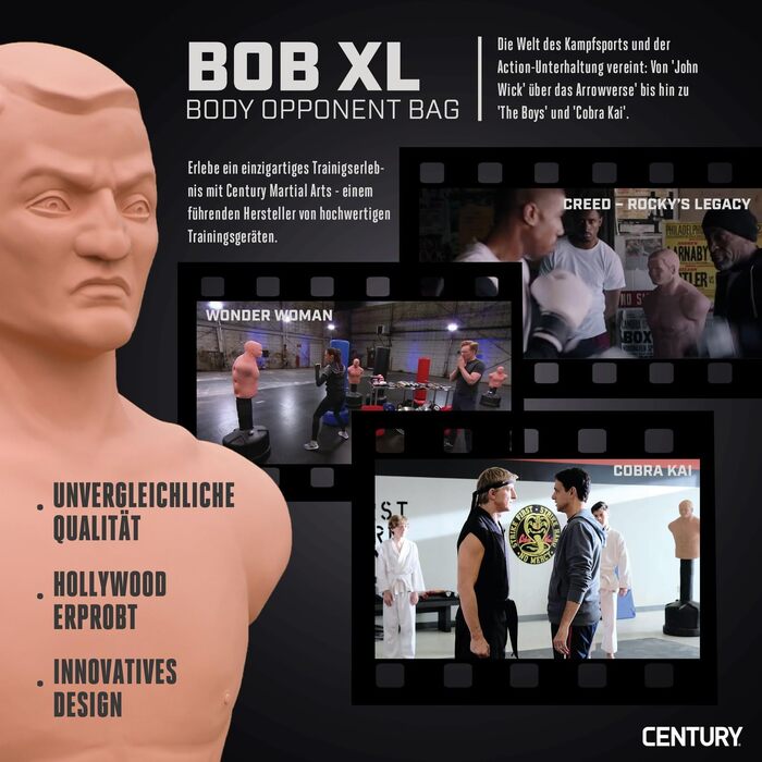 Боксерський манекен Century Original BOB XL - Регульована по висоті та автентична вінілова шкіра - від 152 до 208 см Регульована п