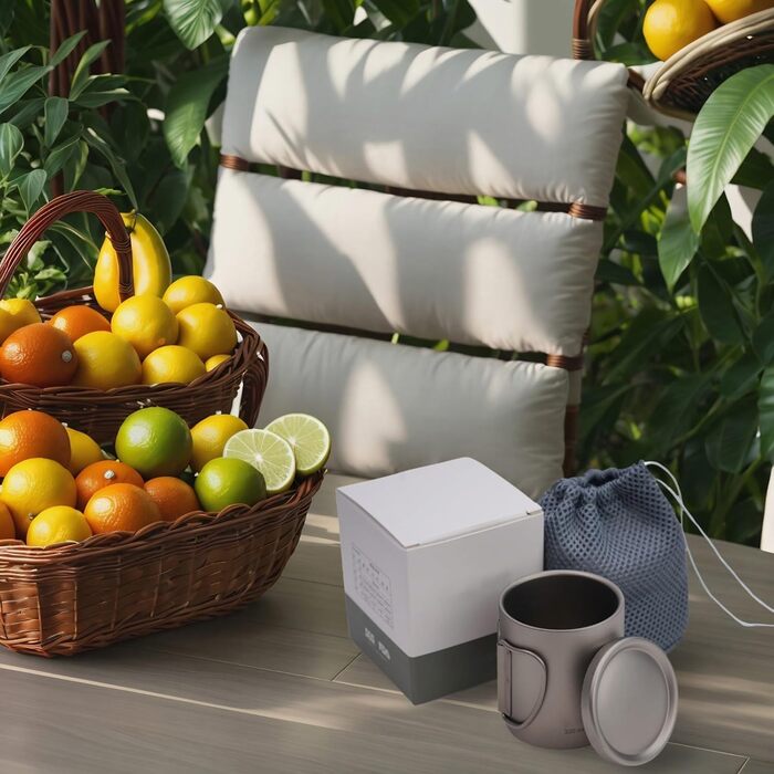 Двостінна кружка для води, 450 мл, для кемпінгу, походів, активного відпочинку ізольована кавова кружка з кришкою, легка та міцна, включаючи футляр для перенесення (220 мл без ручок)