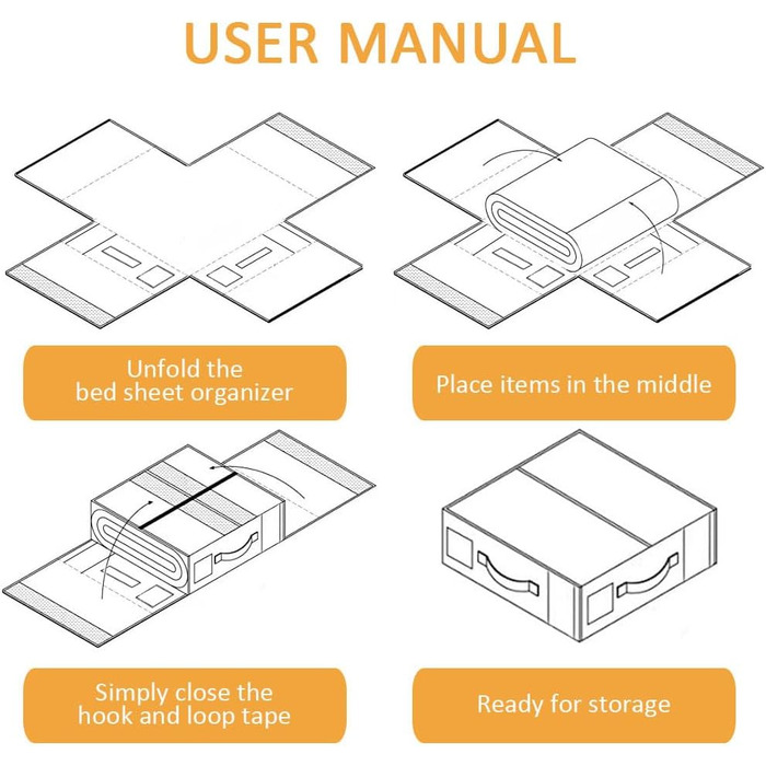 Органайзер для зберігання постільної білизни на 6 предметів, складна сумка для зберігання простирадл, можна використовувати в шафах, під ліжками та шухлядах, коробка для зберігання простирадл та одягу, темно-сірий, 6 предметів
