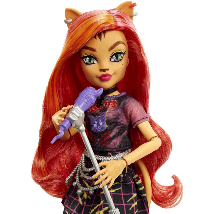 Колекційна лялька Monster High Toralei HHK57, смугаста, з домашніми тваринами та аксесуарами, Солодкі ікла G3 Перезавантаження, різнокольорова