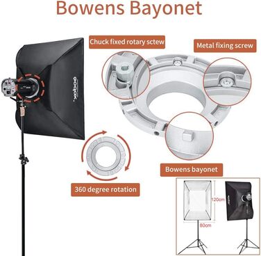 См Прямокутний Softbox Студійний світловий розсіювач Bowens Softboxes Студійне світло для фотографії Світлодіодне відео Спалах Speedlite Портрет (SB-BW80X120), 80