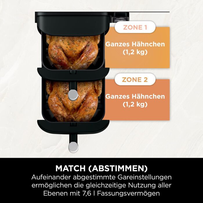 Аерофритюрниця Ninja Double Stack, 7,6 л, на 6 порцій, чорна