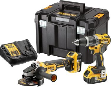 Акумуляторний комбінований комплект Dewalt 18 В DCK2080P2T (комплект складається з 1 акумуляторного ударного дриля DCD796 18 В, 1