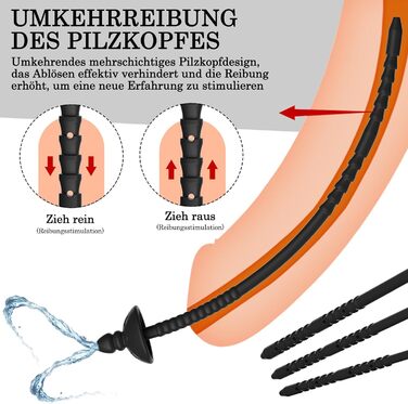Набір уретральних дилататорів BDSMAGE, з шприцом та ерекційними кільцями, силікон, стимуляція простати, 3 шт.
