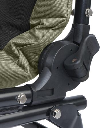 Рибальське крісло CampFeuer кольору моху та зеленого/чорного Кемпінгове крісло з регульованою висотою Складане коропове крісло Вуличне туристичне крісло для кемпінгу, риболовлі в наметі Складане рибальське крісло, коропове крісло, рибальське ліжко