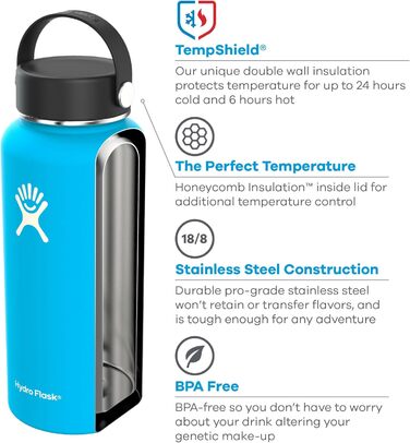 Широка пляшка для води Hydro Flask Wide Mouth 900 мл широка пляшка для води 946 мл Кобальт