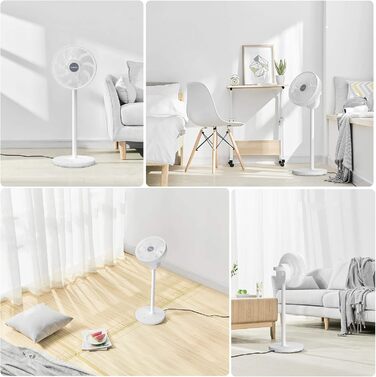 П'єдестальний вентилятор з двигуном постійного струму - вентилятор Тихий 20 дБ 3D коливальний з пультом дистанційного керування/ви