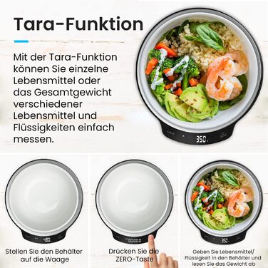 Цифрові кухонні ваги Pro Breeze до 5 кг - професійні цифрові ваги для точного вимірювання з точністю до 1 г, включаючи вимірювання