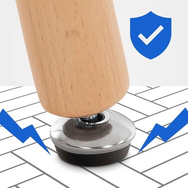 Кухонний стіл CLP Viborg I Обідній стіл у скандинавському дизайні для вітальні зі стільницею з МДФ I Каркас з бука, регульовані захисні накладки на підлогу, колір натуральний, розмір 80 см x 80 см