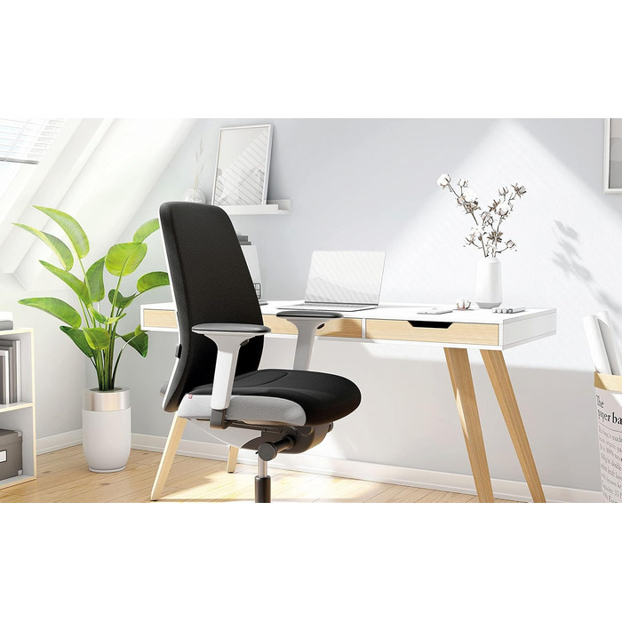 Офісне крісло Interstuhl Every Interior Edition ергономічне крісло для столу та ігор поперекова підтримка для здоровішого сидіння поєднує здорове та активне сидіння (чорний білий)