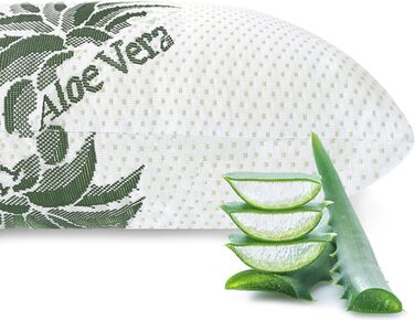 Ергономічна подушка Mister Sandman з піни з ефектом пам&39яті 40x80 см, віскозна подушка, ідеально підходить для сну на животі, спині та боці, подушка для підтримки шиї з чохлом з алое вера, 40 x 80 см