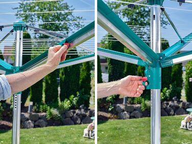 Ротаційна сушильна машина Leifheit Linomatic 500 Deluxe Cover з втягуванням шнура для чистої білизни, парасолька для прання для вс