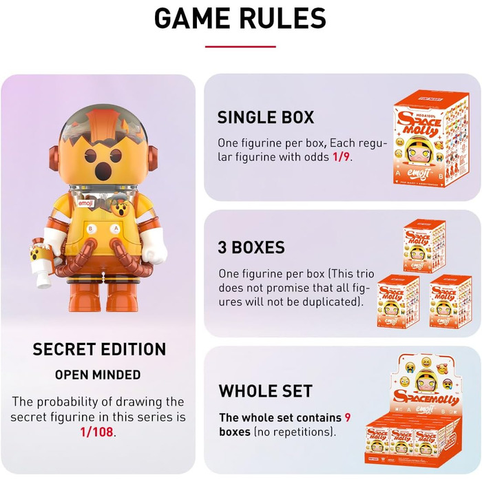 Космічна Моллі 100 Емодзі серія Фігурка Аніме Фігурки Колекційні Фігурки Колекційна Мистецтво Іграшка Фігурки Подарунок 100 Емодзі 22,9 сантиметра