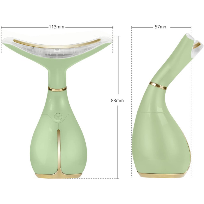 Електричний масажер для обличчя Ms.W для підтяжки обличчя, ультразвуковий масажер для обличчя проти зморшок для дому, ультразвуковий масаж обличчя, 3 режими масажу обличчя проти зморшок 1 зелений та золотий