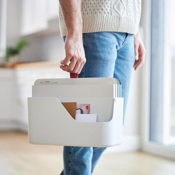 Набір Rotho MYPAPER для архівування документів MY PAPER Plus, набір, що складається з органайзера для документів та системи для архівування з роздільниками, пластик, білий з синіми папками Білий/Синій