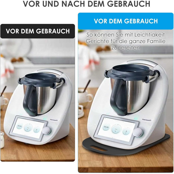 Розсувна дошка для Thermomix TM6/TM5, ковзаюча акрилова дошка без зусиль і швидкого переміщення, рулонна дошка для кухонного комбайна Thermomix Vorwerk TM6 TM5, дошка для аксесуарів (глянцевий чорний)