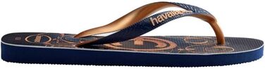 Чоловічі шльопанці Havaianas Top Marvel чорно-золоті, 40 EU, морський колір, золотистий