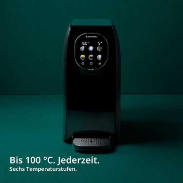 Настільна система осмосу OsmoFresh Quella Pro Black з диспенсером для гарячої води 6 рівнів температури 7-кратна фільтрація зворотного осмосу Фільтр для води для кухні, офісу, автофургону Питна вода без вапна Black Edition