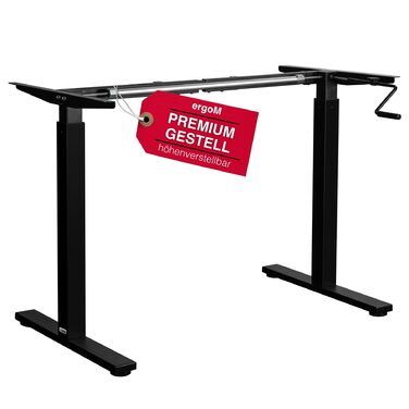 Каркас столу ergoM з регулюванням висоти та ручкою чорного кольору Висота каркасу столу регулюється від 73 до 121 см Стіл з ручним регулюванням висоти, ідеально підходить для офісу та домашнього офісу (чорний)