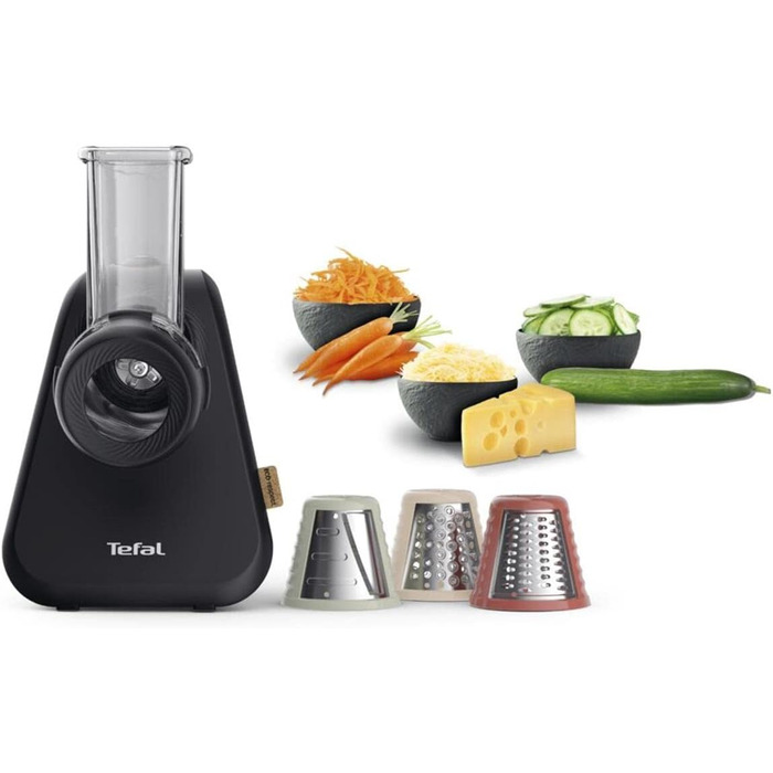 Терка для поваги Tefal MB77EN Двигун 200 Вт 3 різні конусні насадки Еко-дизайн 9 переробленого пластику Чорний