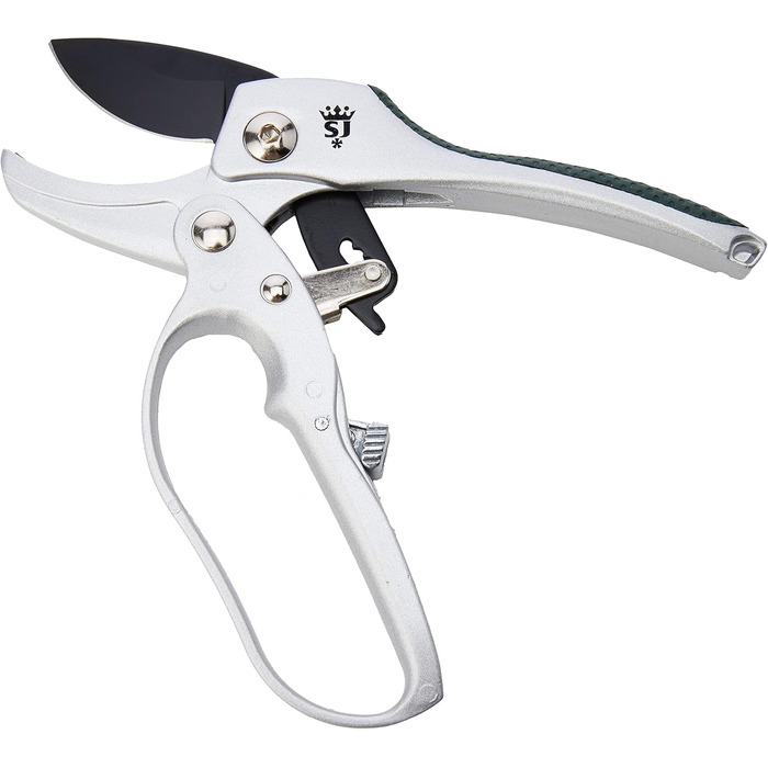 Компактні секатори Spear & Jackson 6258KEW з колекції Kew Gardens з тріскачкою та ковадлом (упаковка з 2 шт.), сріблясті, 18x3,5x1,5 см (упаковка з 2 шт.)