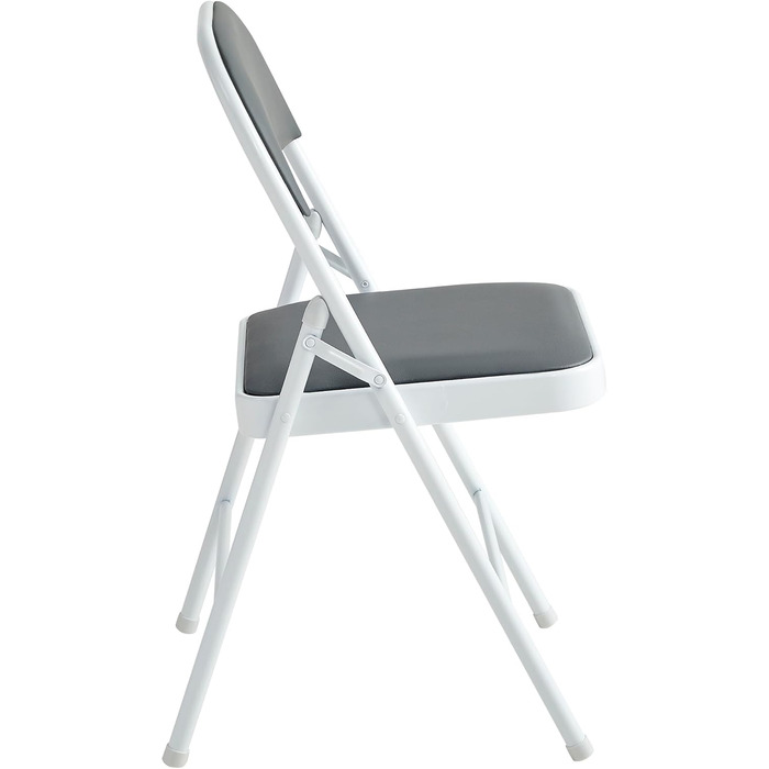 Розкладне крісло mcc direct, розкладне крісло зі штучної шкіри з металевим каркасом та м&39яким сидінням, легко складається та зберігається для дому, офісу, їдальні та приймальні, комплект з 2 шт. (сірий)