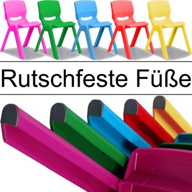 Дитячий стілець Stimo з прогумованими ніжками, витримує навантаження до 100 кг, стійкий до нахилу, підходить для використання в пр