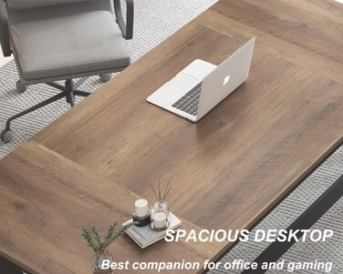 Довгий письмовий стіл HSH для 2 осіб, великий комп&39ютерний стіл, дизайн в індустріальному стилі, офісний стіл, стіл для ПК, ідеально підходить для домашнього офісу, офісу та спальні, міцний стіл у сільському стилі, 180 см, розміри в сільському стилі 180